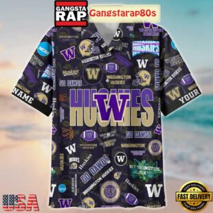 Washington Huskies Solgan Go Dawgs True Fan Spirit Custom Name Aloha Hawaiian Shirt