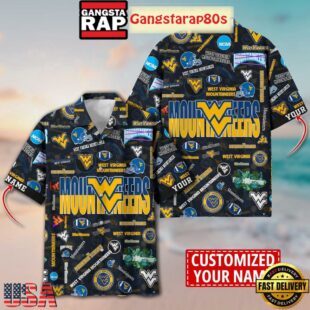 West Virginia Mountaineers Solgan True Fan Spirit Custom Name Aloha Hawaiian Shirt