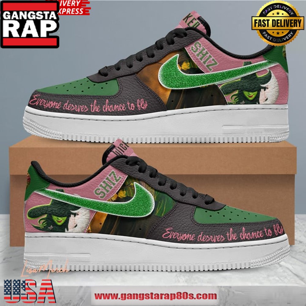 Wicked Musical Limited Edition Air Force 1 Running Sneakers Shoes Wicked Musical Limited Edition Air Force 1 Running Sneakers Shoes
