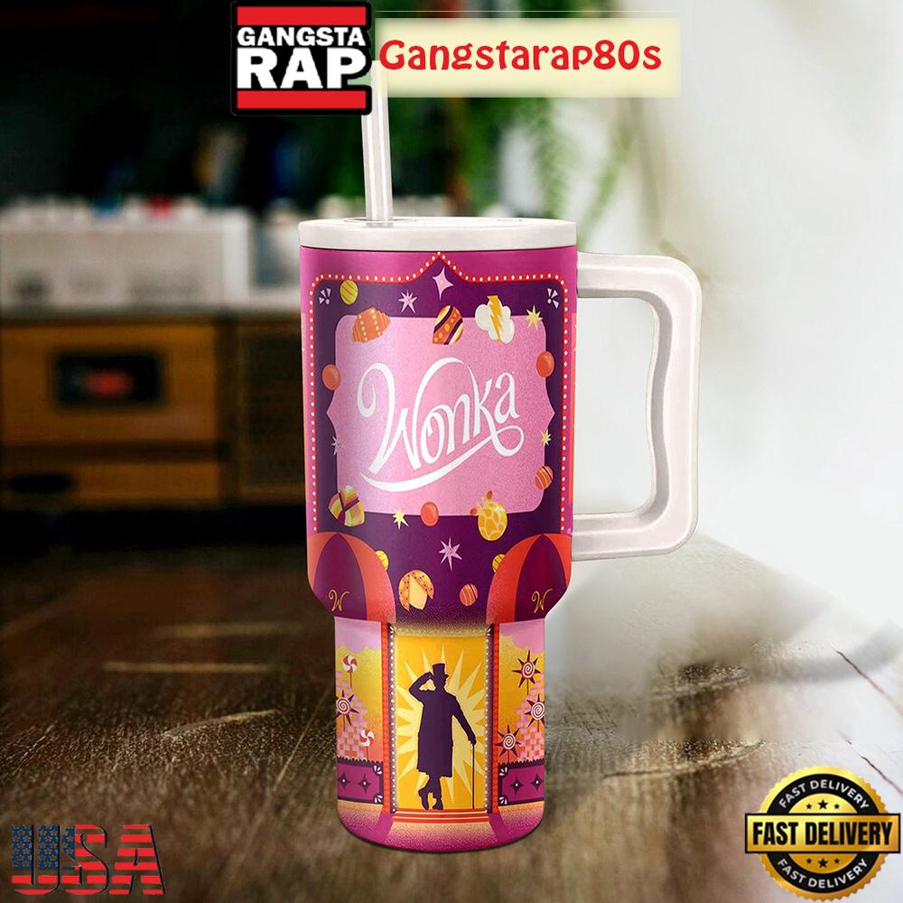Willy Wonka Chocolate Factory Movie Fan Tumbler Cup 40oz Willy Wonka Chocolate Factory Movie Fan Tumbler Cup 40oz