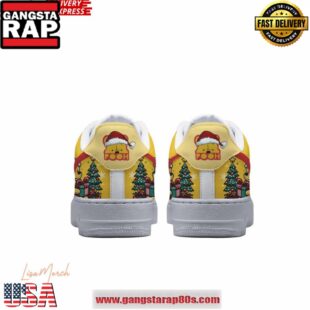 Winnie The Pooh Merry Christmas Limited Edition Air Force 1 Running Sneakers