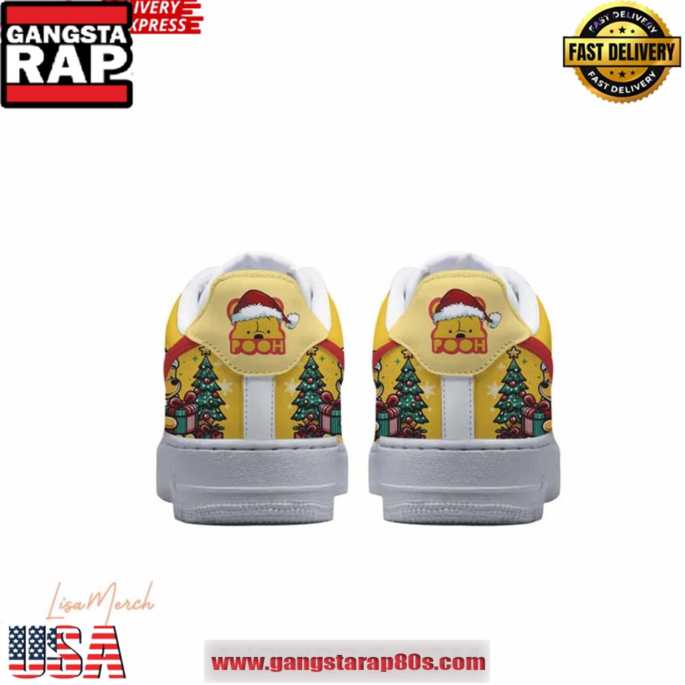 Winnie The Pooh Merry Christmas Limited Edition Air Force 1 Running Sneakers Winnie The Pooh Merry Christmas Limited Edition Air Force 1 Running Sneakers