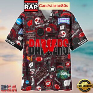 Wisconsin Badgers Solgan True Fan Spirit Custom Name Aloha Hawaiian Shirt