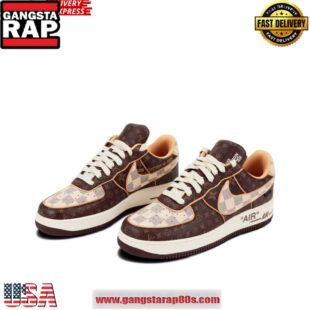 x Louis Vuitton Air Force 1 Sneakers Shoes ‘Brown Monogram’