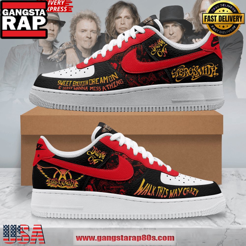 Aerosmith Tribute Limited Edition Air Force 1 Sneakers Shoes Aerosmith Tribute Limited Edition Air Force 1 Sneakers Shoes