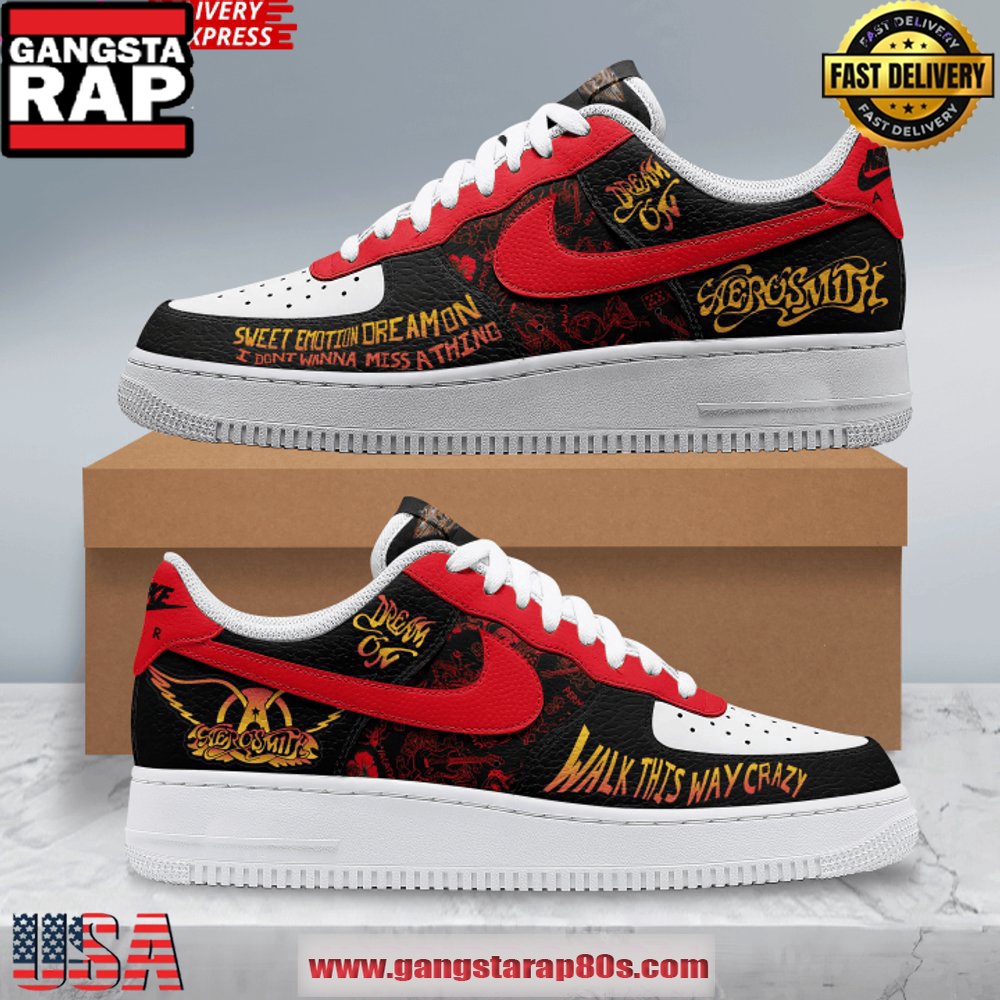 Aerosmith Tribute Limited Edition Air Force 1 Sneakers Shoes Aerosmith Tribute Limited Edition Air Force 1 Sneakers Shoes