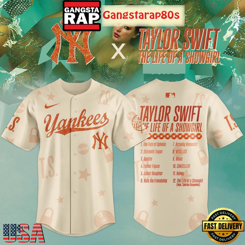 All Team MLB Celebration Taylor Swift New Album 2025 The Life Of A Showgirl Baseball Jersey