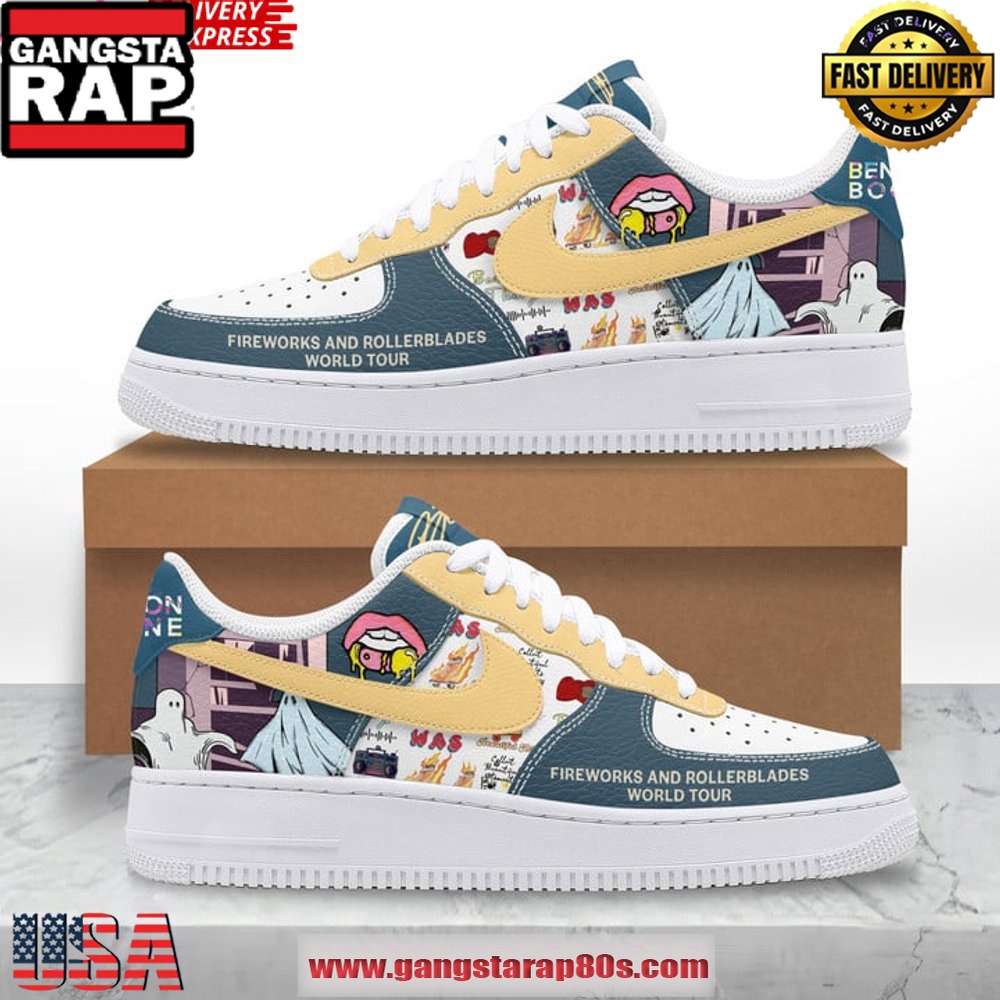 Benson Boone Fireworks and Rollerblades World Tour Air Force 1 Sneakers Shoes Benson Boone Fireworks and Rollerblades World Tour Air Force 1 Sneakers Shoes