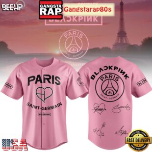 Black Pink x Paris Saint Germain 2025 Baseball Jersey