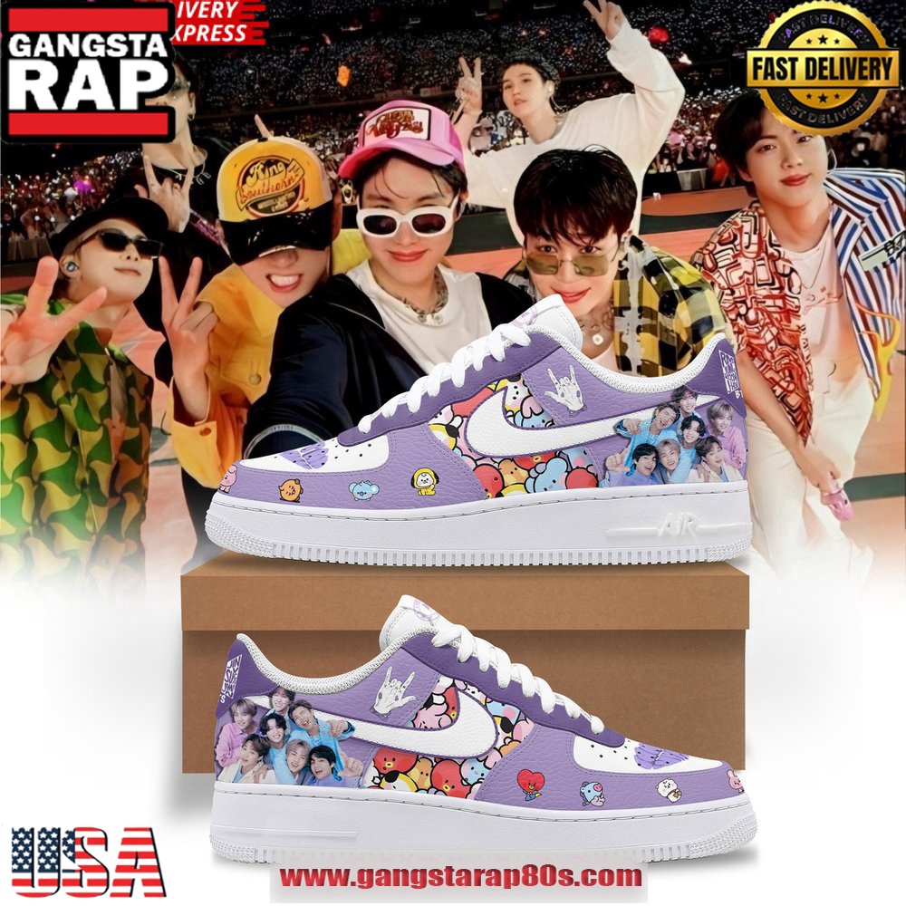 BTS x ARMY Limited Edition Air Force 1 Sneakers Shoes BTS x ARMY Limited Edition Air Force 1 Sneakers Shoes