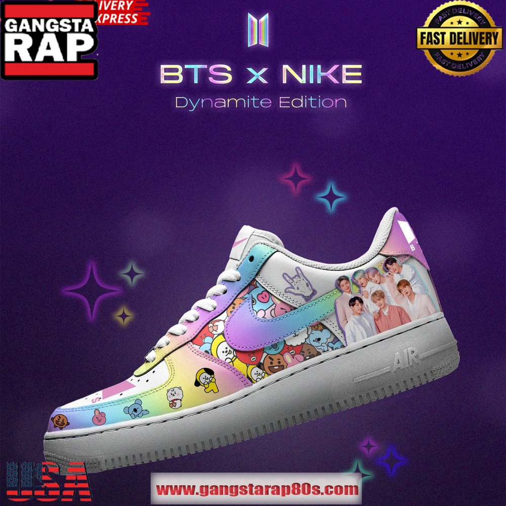 BTS x Dynamite Edition Air Force 1 Sneakers Shoes BTS x Dynamite Edition Air Force 1 Sneakers Shoes