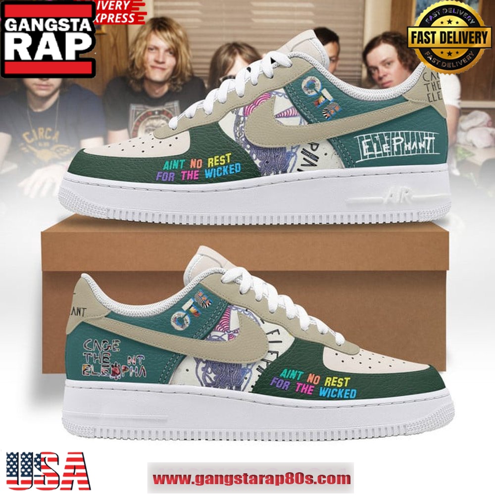Cage The Elephant Limited Edition Air Force 1 Sneakers Shoes Cage The Elephant Limited Edition Air Force 1 Sneakers Shoes