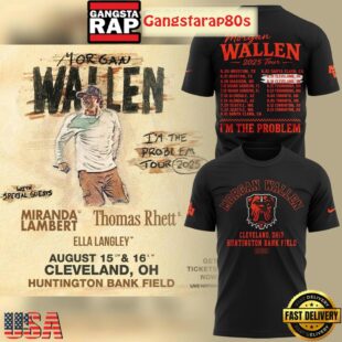 Cleveland Browns x Morgan Wallen 2025 Tour I’m The Problem Black T Shirt