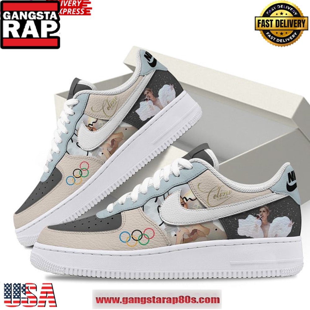 Céline Dion x Olympic Paris Limited Edition Air Force 1 Sneakers Shoes Céline Dion x Olympic Paris Limited Edition Air Force 1 Sneakers Shoes