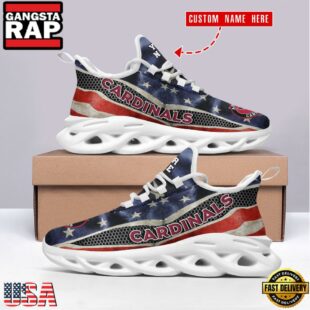 Custom Name Arizona Cardinals NFL US Flag Max Soul Shoes