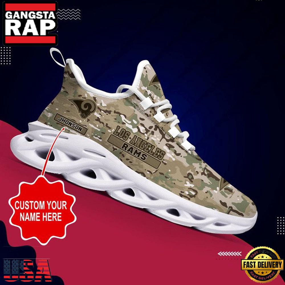NFL Los Angeles Rams Sport Camo New Design Max Soul Shoes Running Sneakers NFL Los Angeles Rams Sport Camo New Design Max Soul Shoes Running Sneakers
