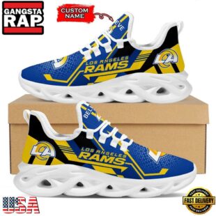 Custom Name Los Angeles Rams NFL Team Logo Max Soul Shoes