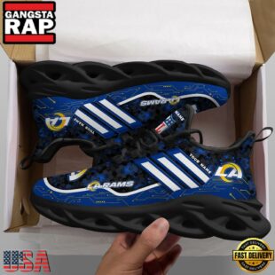 Custom Name Los Angeles Rams NFL Team Max Soul Shoes