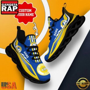 Custom Name Los Angeles Rams NFL Team Sport Max Soul Shoes