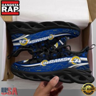Custom Name Los Angeles Rams Sport Football NFL Max Soul Shoes