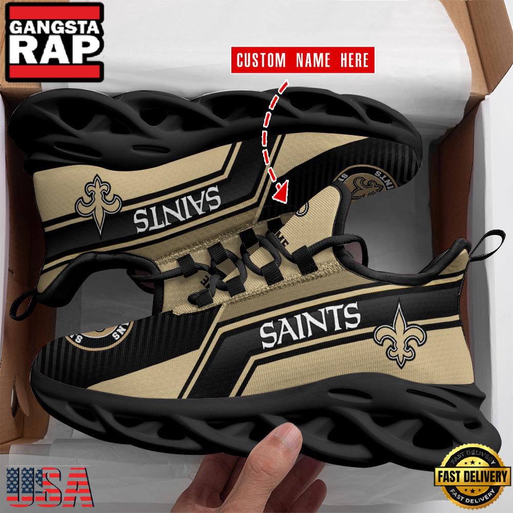 NFL New Orleans Saints Football Pattern New Design Max Soul Shoes Running Sneakers NFL New Orleans Saints Football Pattern New Design Max Soul Shoes Running Sneakers