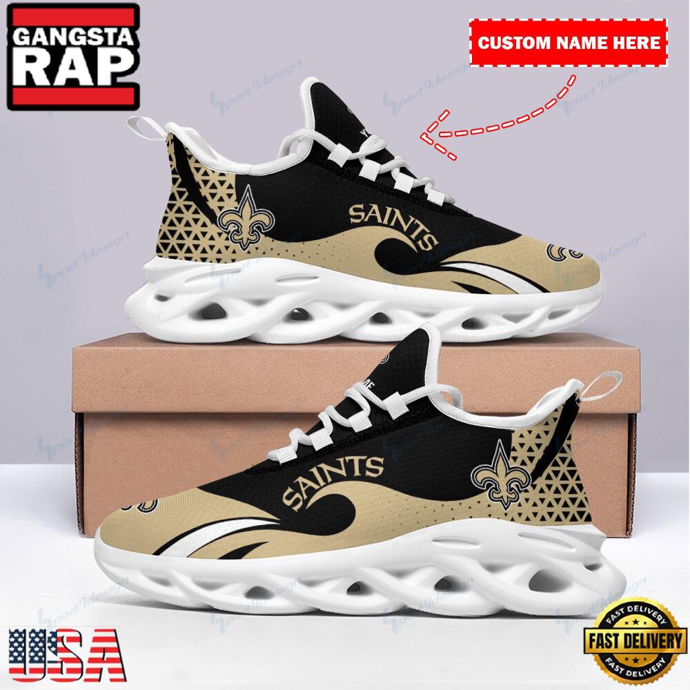 NFL New Orleans Saints Football Pattern New Design Max Soul Shoes Running Sneakers NFL New Orleans Saints Football Pattern New Design Max Soul Shoes Running Sneakers