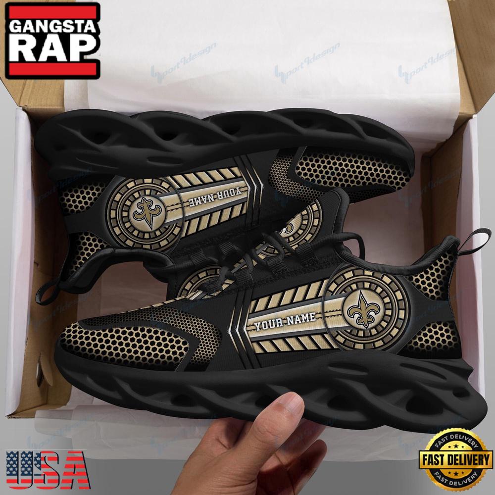 NFL New Orleans Saints New Design Max Soul Shoes Running Sneakers NFL New Orleans Saints New Design Max Soul Shoes Running Sneakers
