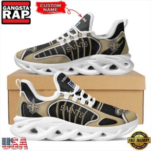 Custom Name New Orleans Saints NFL Team Pattern Max Soul Shoes