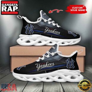 Custom Name New York Yankees Logo Max Soul Shoes