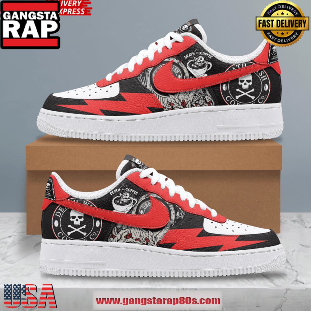 Death Wish Coffee Limited Edition Air Force 1 Sneakers Shoes Death Wish Coffee Limited Edition Air Force 1 Sneakers Shoes