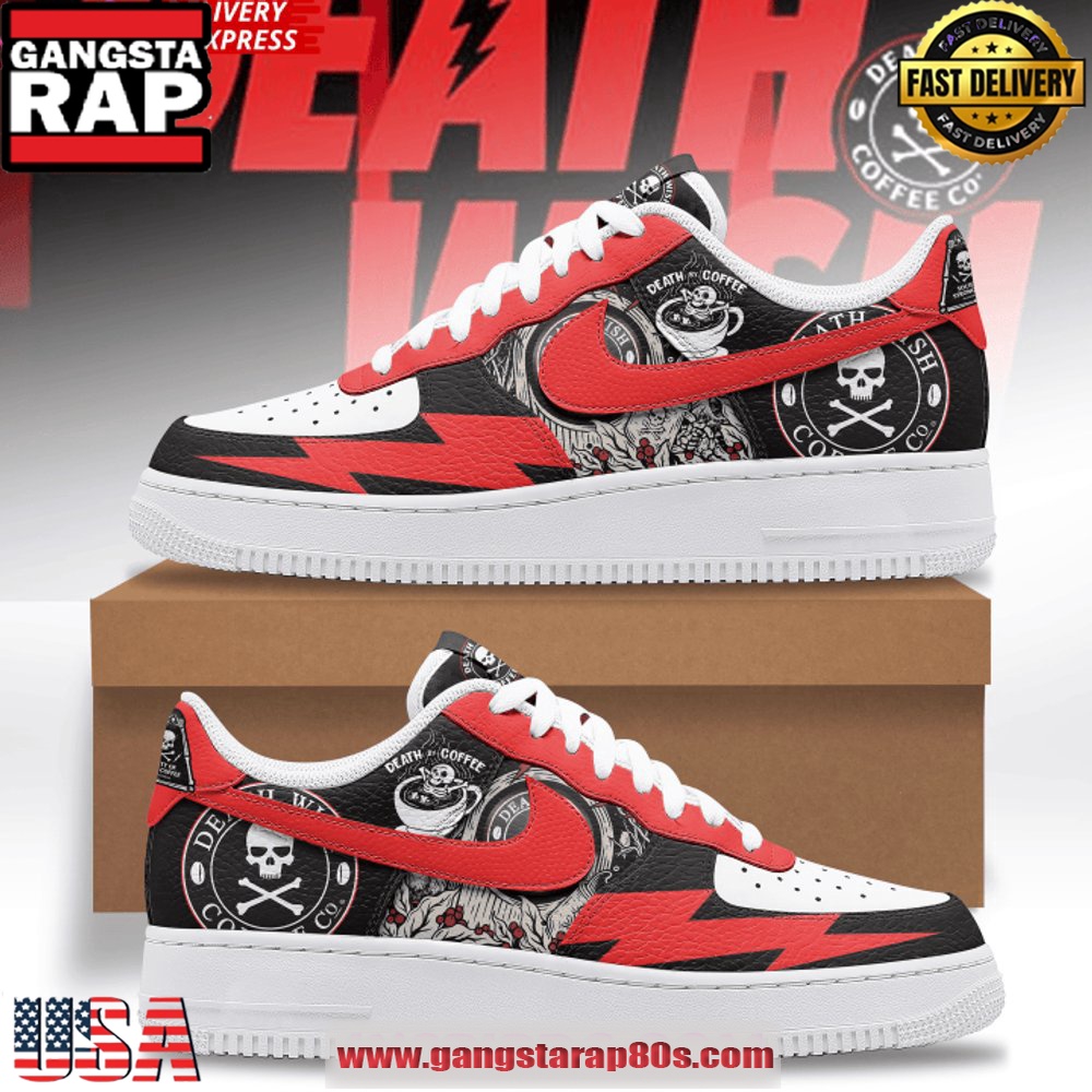 Death Wish Coffee Limited Edition Air Force 1 Sneakers Shoes Death Wish Coffee Limited Edition Air Force 1 Sneakers Shoes