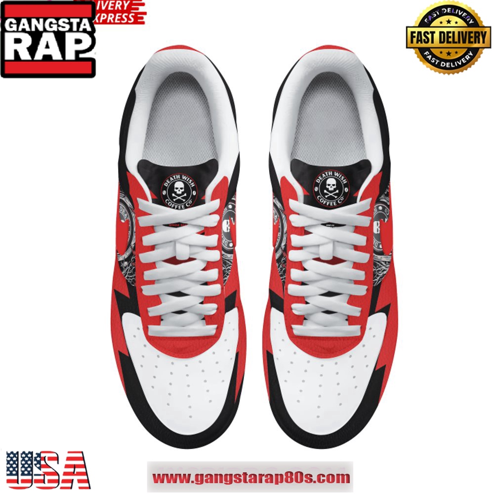 Death Wish Coffee Limited Edition Air Force 1 Sneakers Shoes Death Wish Coffee Limited Edition Air Force 1 Sneakers Shoes