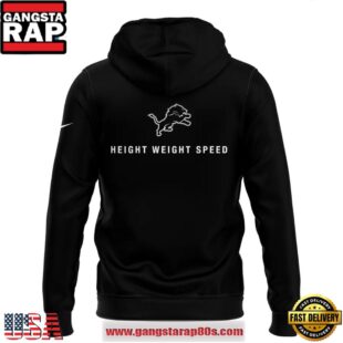 Detroit Lions Height Weight Speed 2025 Special Black Hoodie Shirt