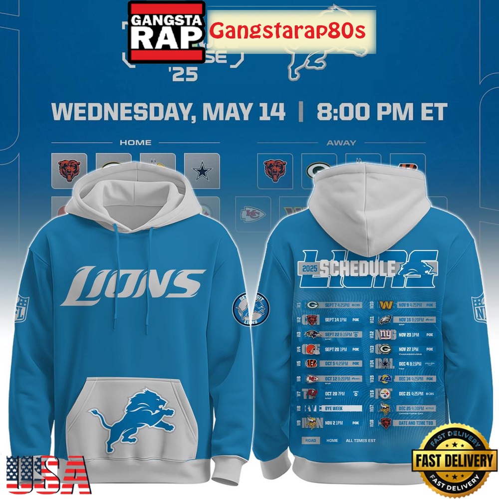 Detroit Lions Schedule Release 2025 Special Hoodie Detroit Lions Schedule Release 2025 Special Hoodie