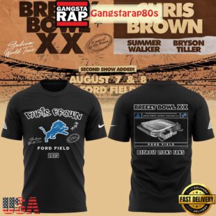 Detroit Lions x Chris Brown Breezy Bowl XX Tour T Shirt