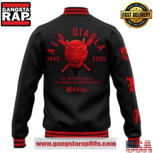 Diablos Rojos del Mexico Ala Diarla Special Edition Black Baseball Jacket