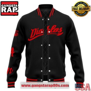 Diablos Rojos del Mexico Ala Diarla Special Edition Black Baseball Jacket