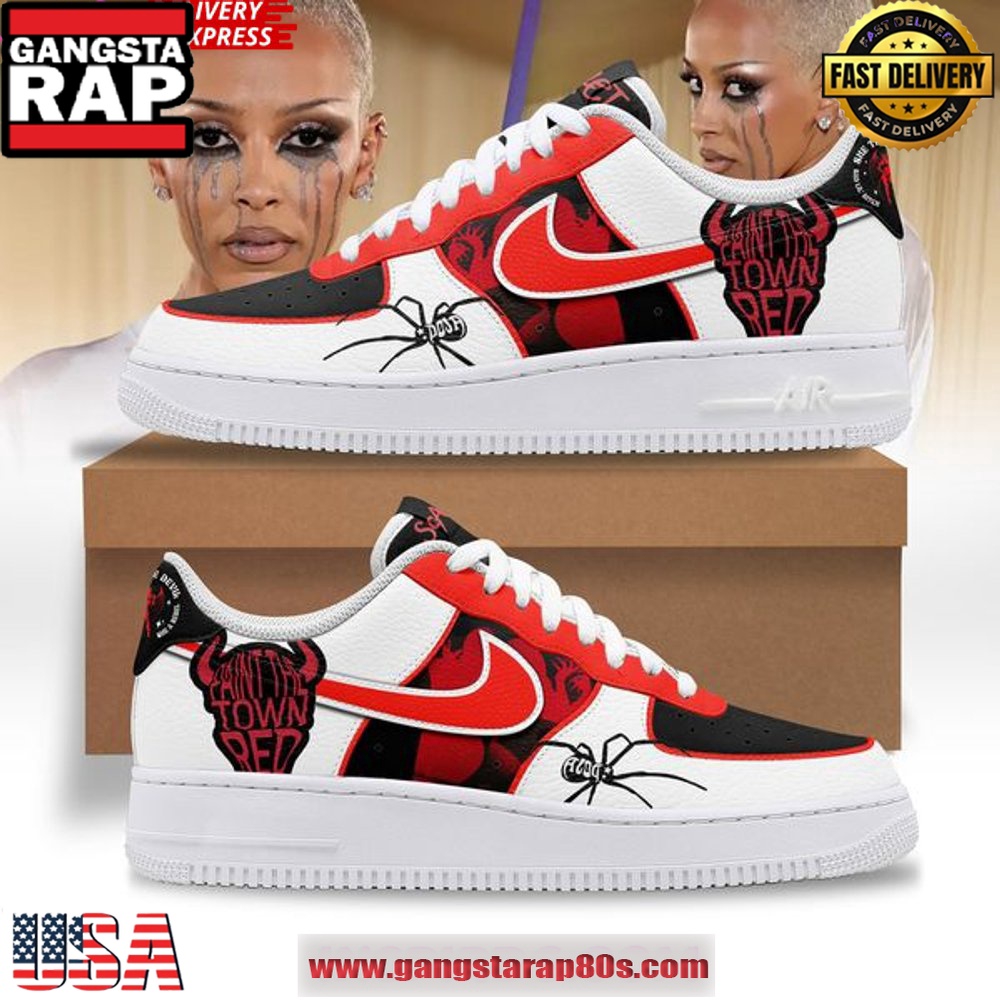 Doja Cat Paint The Town Red Air Force 1 Running Sneakers Shoes Doja Cat Paint The Town Red Air Force 1 Running Sneakers Shoes