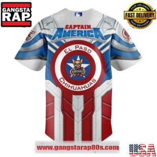 El Paso Chihuahuas x Captain America Special Baseball Jersey Shirt