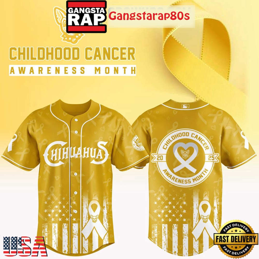 El Paso Chihuahuas x Childhood Cancer Awarness Month 2025 Baseball Jersey El Paso Chihuahuas x Childhood Cancer Awarness Month 2025 Baseball Jersey