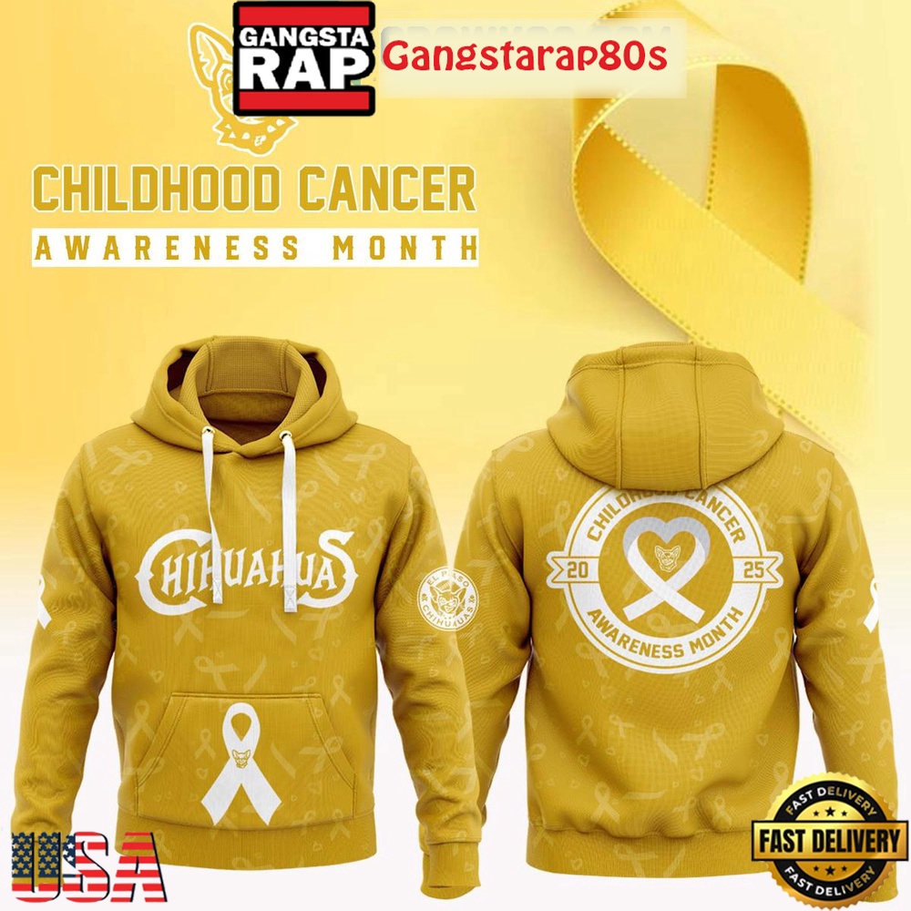 El Paso Chihuahuas x Childhood Cancer Awarness Month 2025 Limited Unisex Hoodie El Paso Chihuahuas x Childhood Cancer Awarness Month 2025 Limited Unisex Hoodie