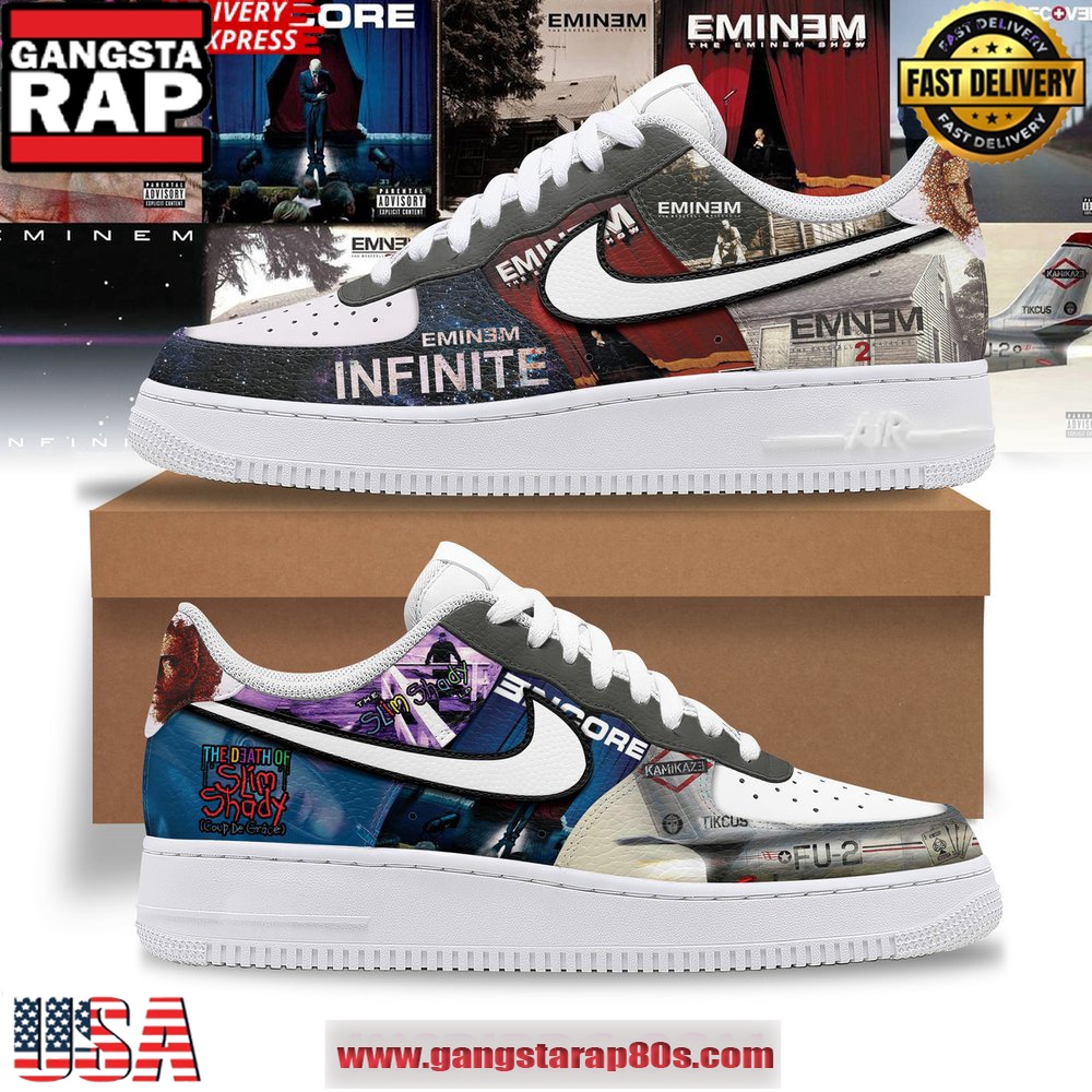 Eminem Album Cover Collection Air Force 1 Sneakers Shoes Eminem Album Cover Collection Air Force 1 Sneakers Shoes
