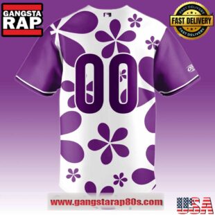 Fayetteville Woodpecker Purple Paint the Park Custom Baseball Jersey