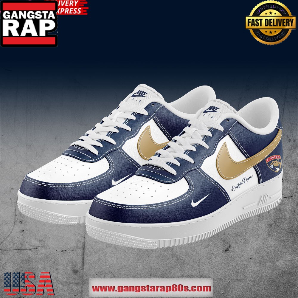 Florida Panthers Custom Name Premium Air Force 1 Sneakers Shoes Florida Panthers Custom Name Premium Air Force 1 Sneakers Shoes