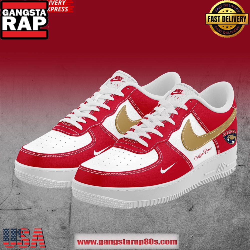 Florida Panthers Custom Name Premium Air Force 1 Sneakers Shoes Florida Panthers Custom Name Premium Air Force 1 Sneakers Shoes