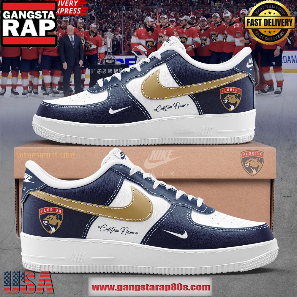 Florida Panthers Custom Name Premium Air Force 1 Sneakers Shoes Florida Panthers Custom Name Premium Air Force 1 Sneakers Shoes