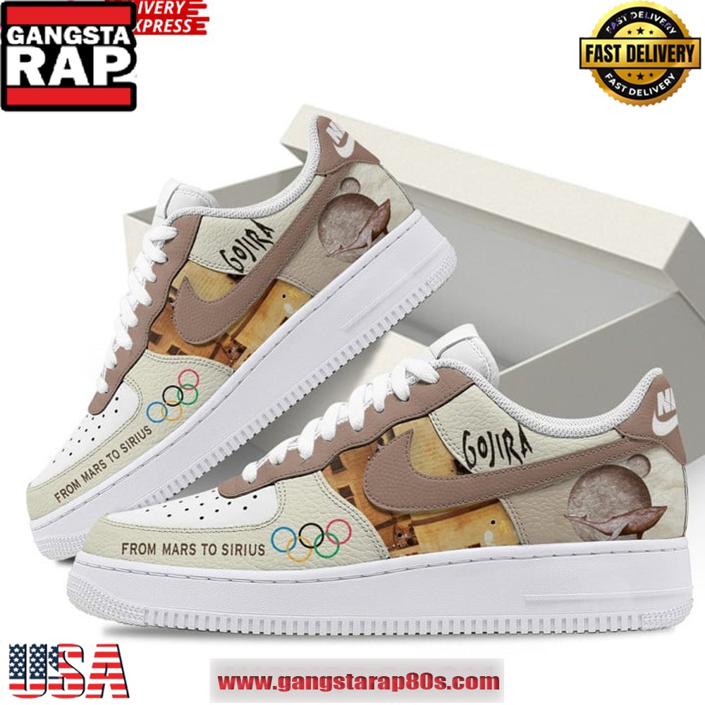 Gojira x Olympic Paris Limited Edition Air Force 1 Running Sneakers Shoes Gojira x Olympic Paris Limited Edition Air Force 1 Running Sneakers Shoes