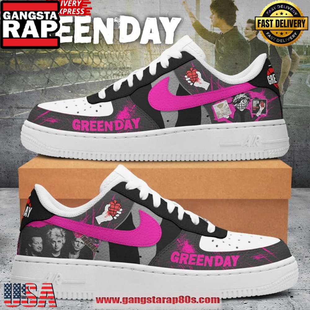 Green Day American Idiot Limited Edition Air Force 1 Sneakers Shoes Green Day American Idiot Limited Edition Air Force 1 Sneakers Shoes