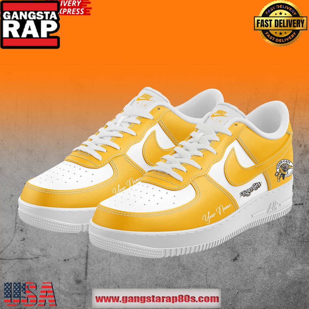 Hamilton Tiger-Cats Limited Edition Air Force 1 Sneakers Shoes Hamilton Tiger-Cats Limited Edition Air Force 1 Sneakers Shoes
