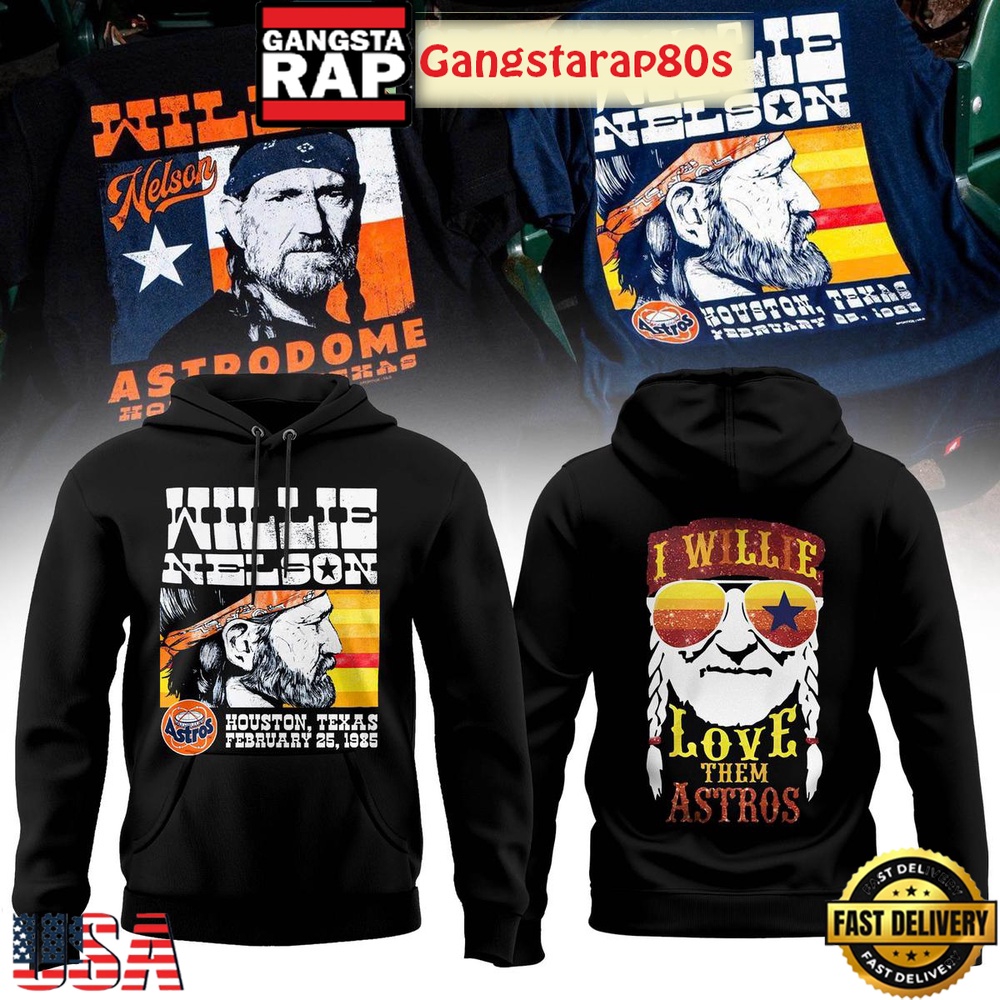 Houston Astros Country Vibes Willie Nelson Unisex Hoodie Houston Astros Country Vibes Willie Nelson Unisex Hoodie